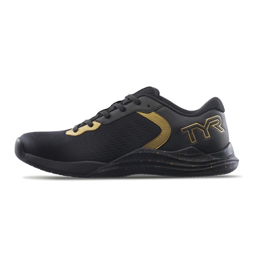 TYR CXT-1 Trainer Men's Black & Gold Size 12 Cross Fit Strength Training Shoes